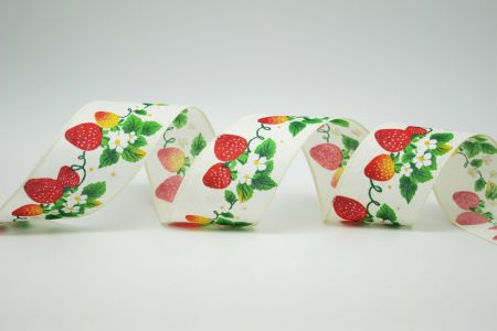 草莓花園仿麻緞帶